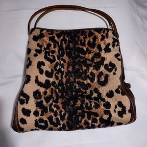 Leopard print coach hand bag